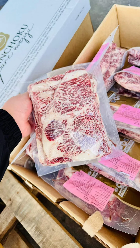 SANCHOKU PURE WAGYU · Packaged deckle pieces, not whole packer brisket