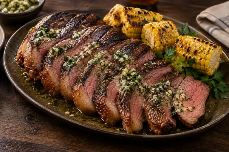 Garlic-butter picanha steaks · finished dish
