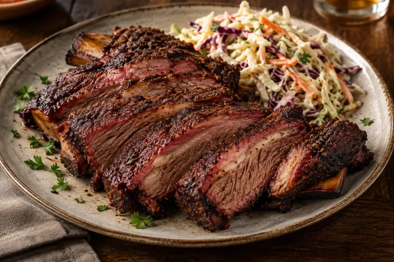 Dry-rub smoked short ribs · finished dish