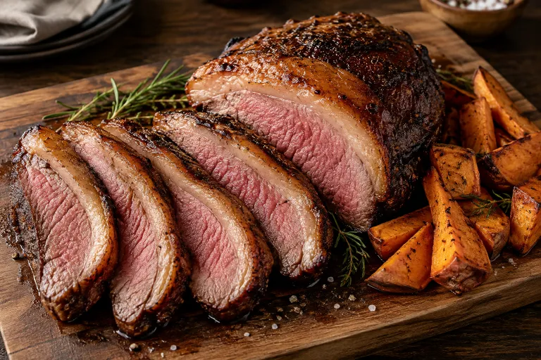 Manuka-style smoked rump cap · finished dish