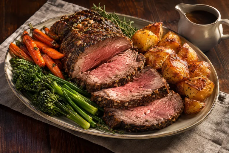Roast ribeye with potatoes · finished dish